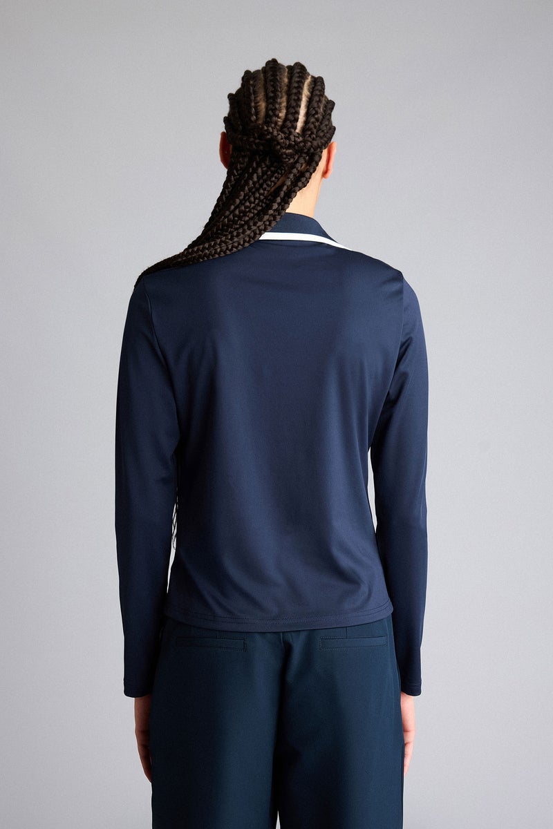 DeFacto Blue Woman Standard Fit Sports Long Sleeve Polo T-Shirt Casual - Image 5